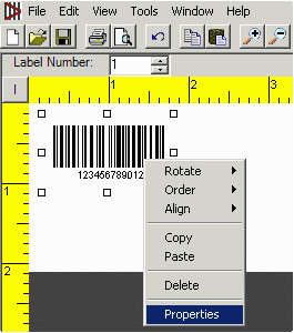 Adjusting properties of the barcode objects