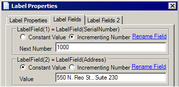 Creating Constants and Serial Number Labels