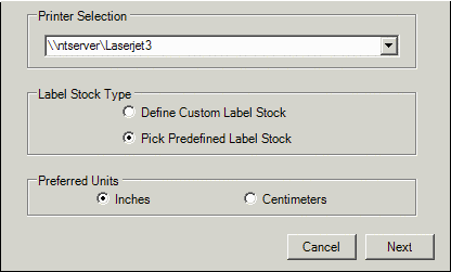 Creating the bar code labels and choosing label stock