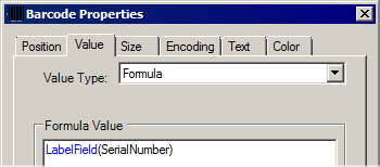 Using the Serial Number in a VB Script Label.