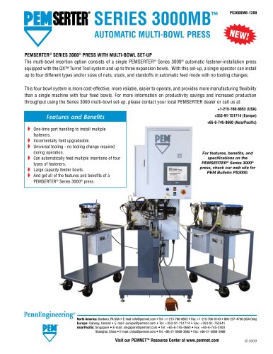 PEMSERTER Series 3000MB Automatic Multi-Bowl Press