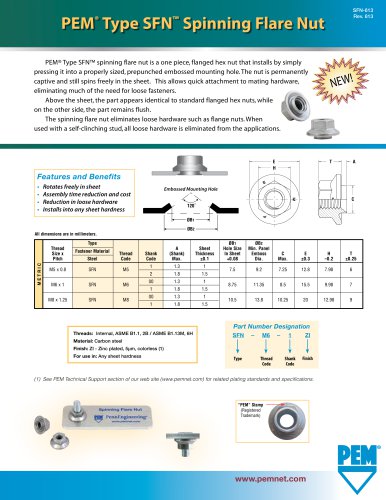 PFE® Type SFN® Spinning Flare Nut