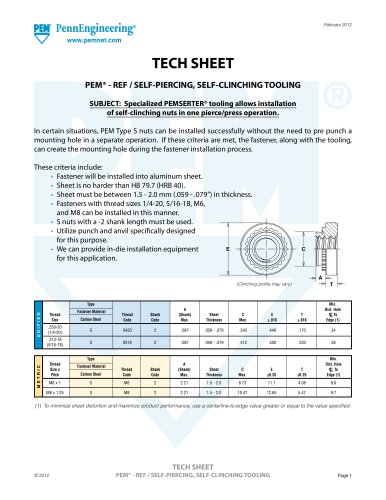 Self-Piercing, Self-Clinching Tooling