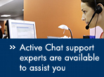 Active Chat support experts are available to assist you